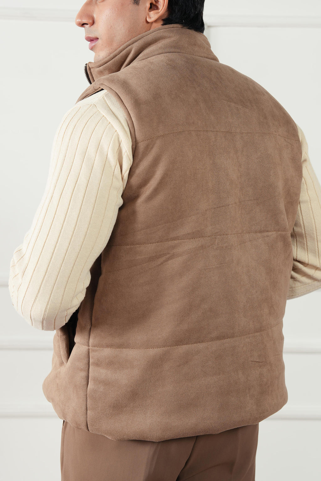 Quilted Suede Gilet (MPJ-06)