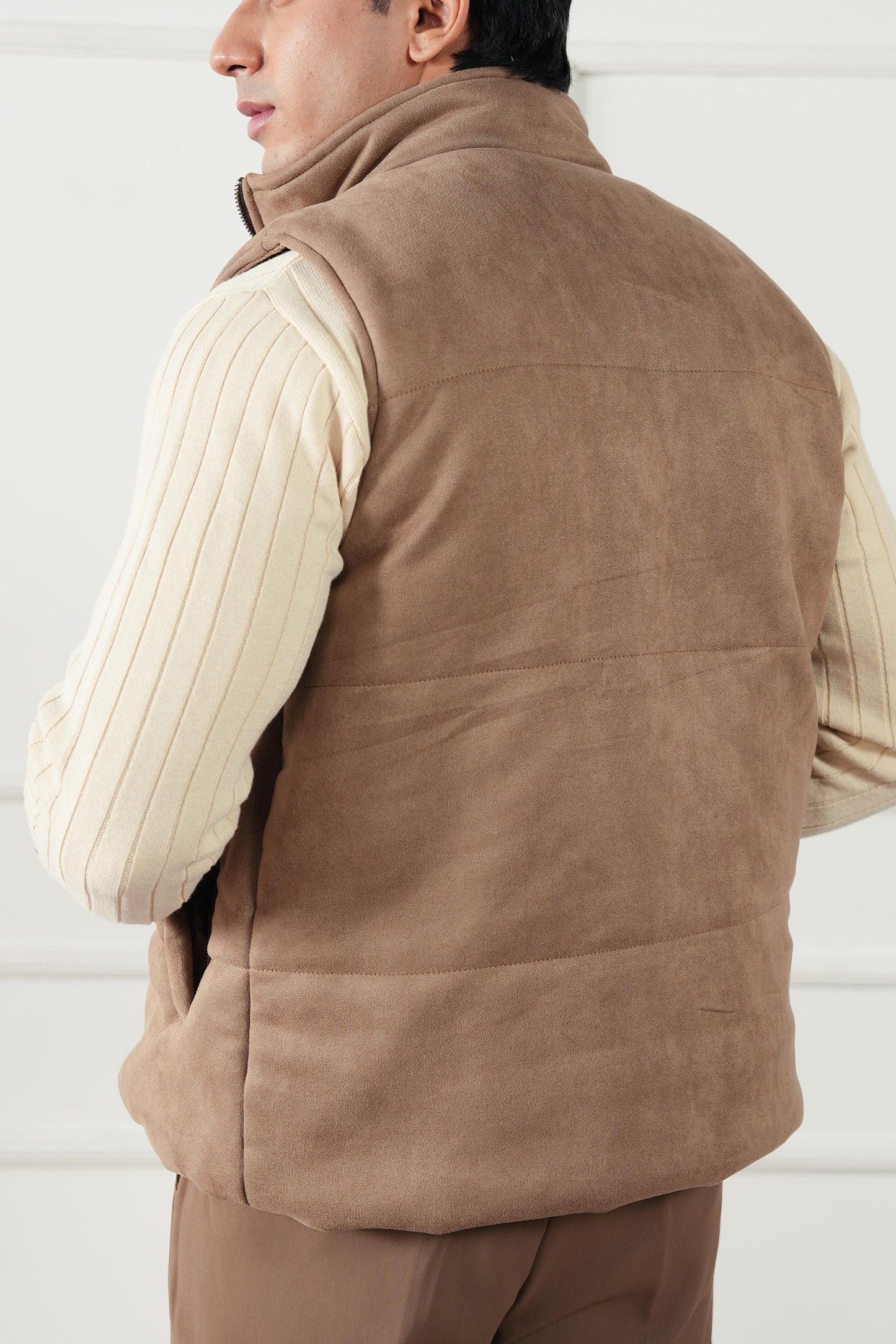 Quilted Suede Gilet (MPJ-06)