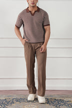 Striped Knit Polo Shirt (MKP-15)
