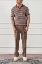 Striped Knit Polo Shirt (MKP-15)