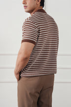Striped Knit Polo Shirt (MKP-15)