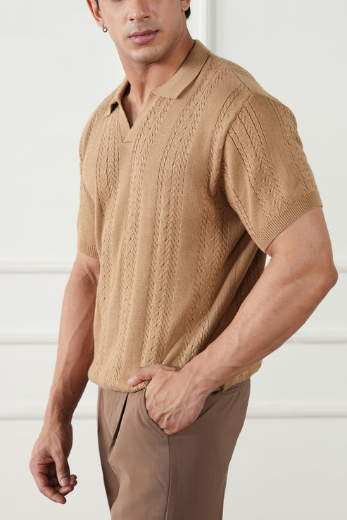 Almond brown Polo Shirt for Men