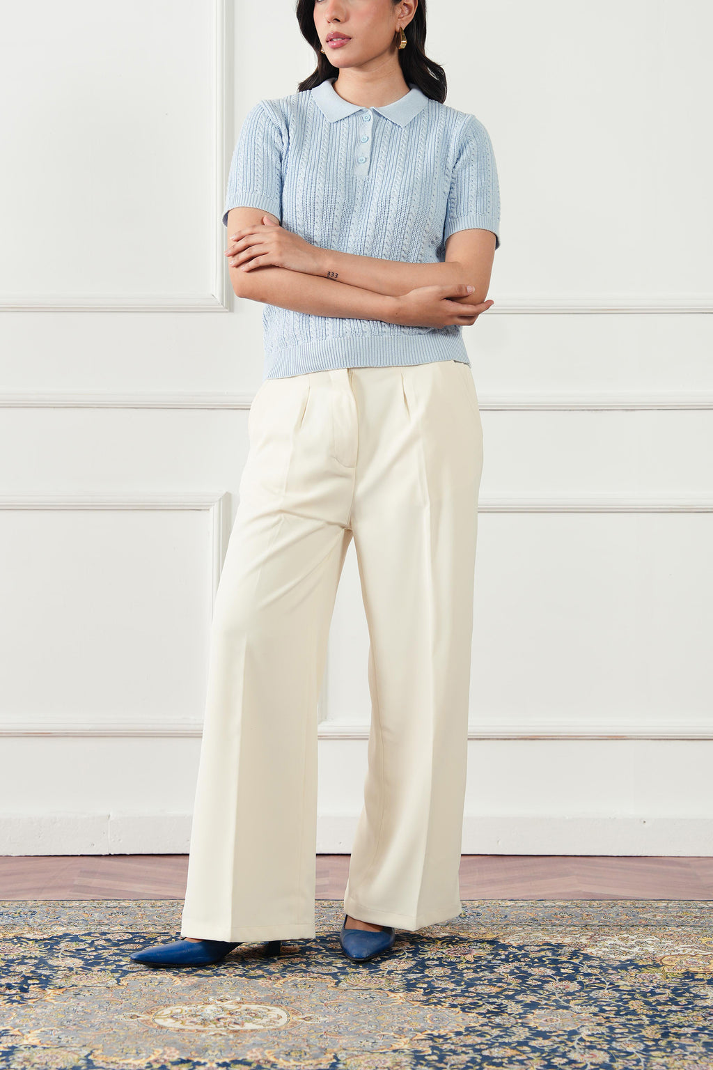 Cable Knit Polo Shirt (WKP-01)