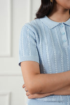 Cable Knit Polo Shirt (WKP-01)