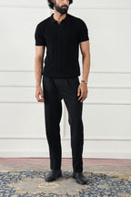 Striped Knit Polo Shirt (MKP-04)