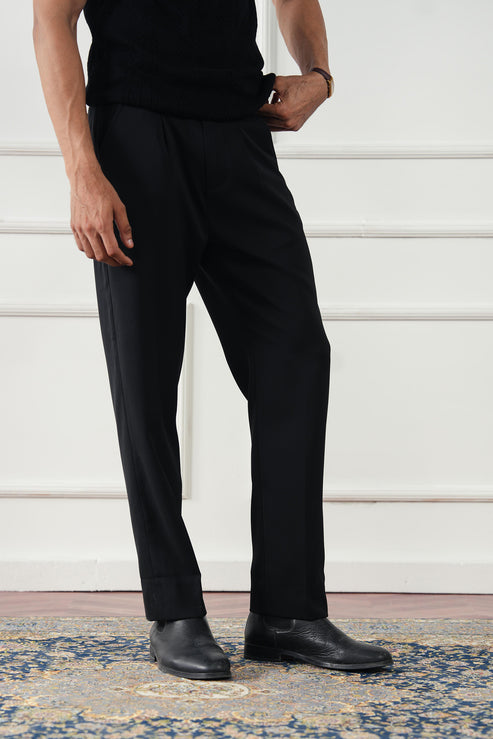 Jet black Pants for Men