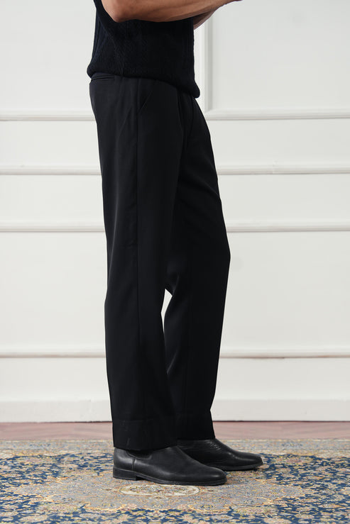 Jet black Pants for Men