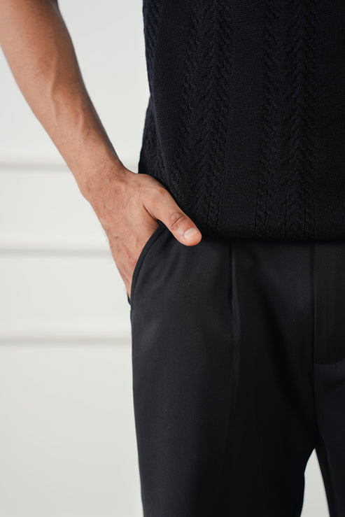 Jet black Polo Shirt for Men