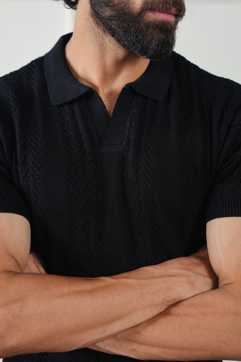 Jet black Polo Shirt for Men