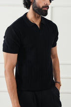 Striped Knit Polo Shirt (MKP-04)