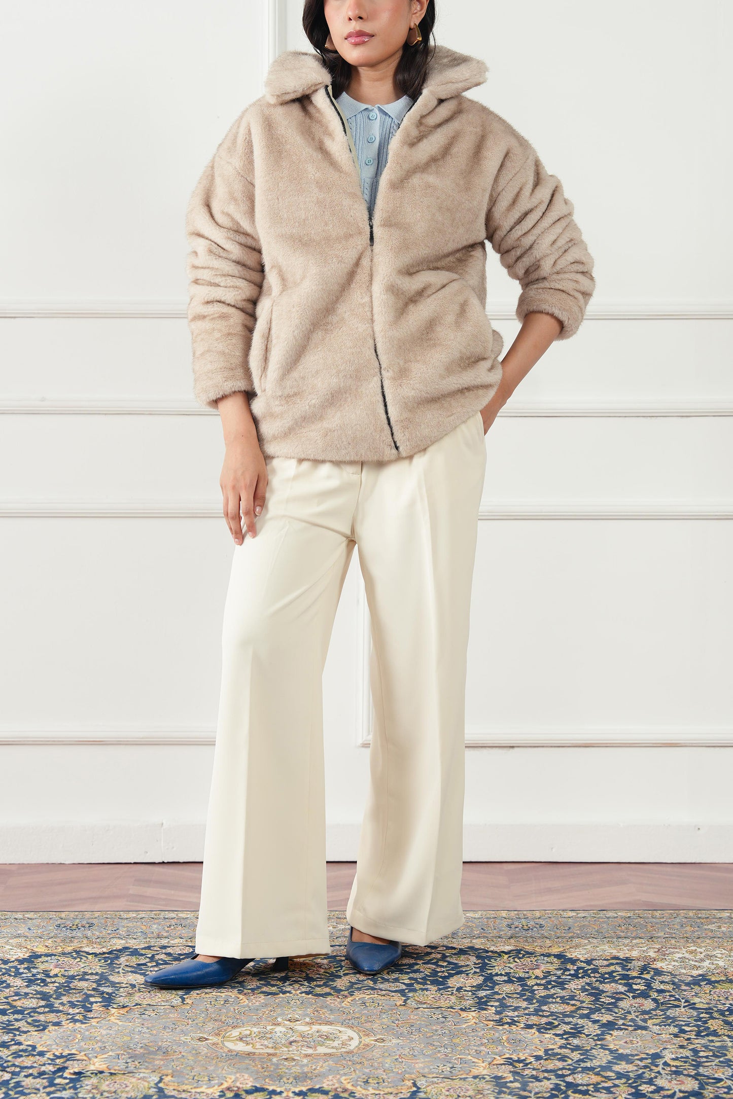 Cable Knit Polo Sweater (WKP-01)