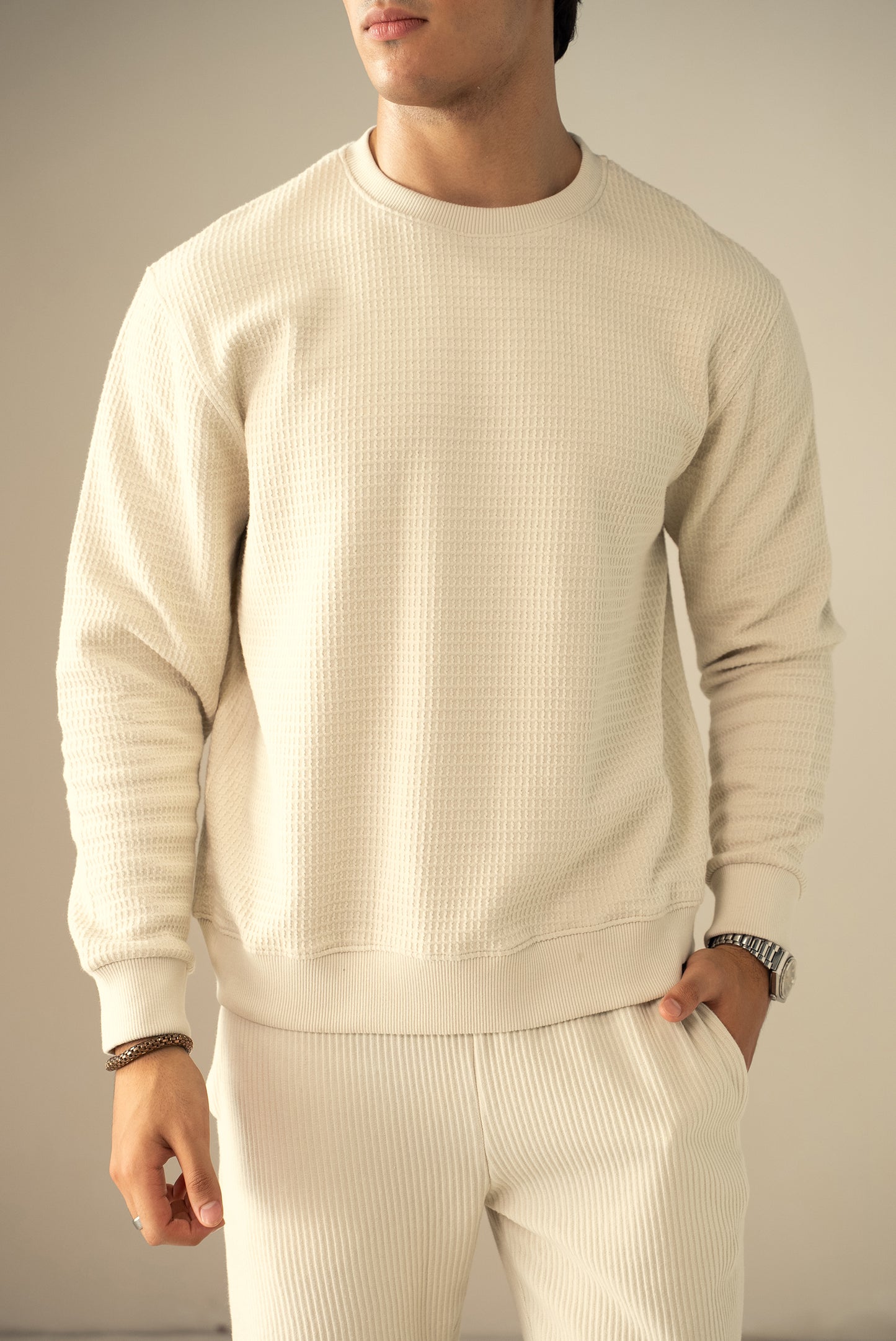 Waffle Knit Sweatshirt (MSS-01)