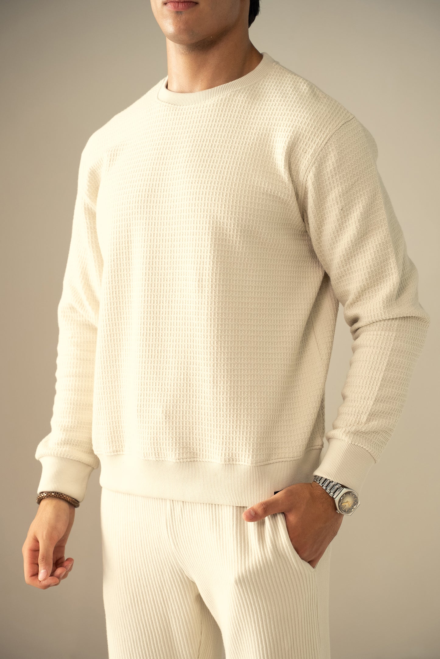 Waffle Knit Sweatshirt (MSS-01)