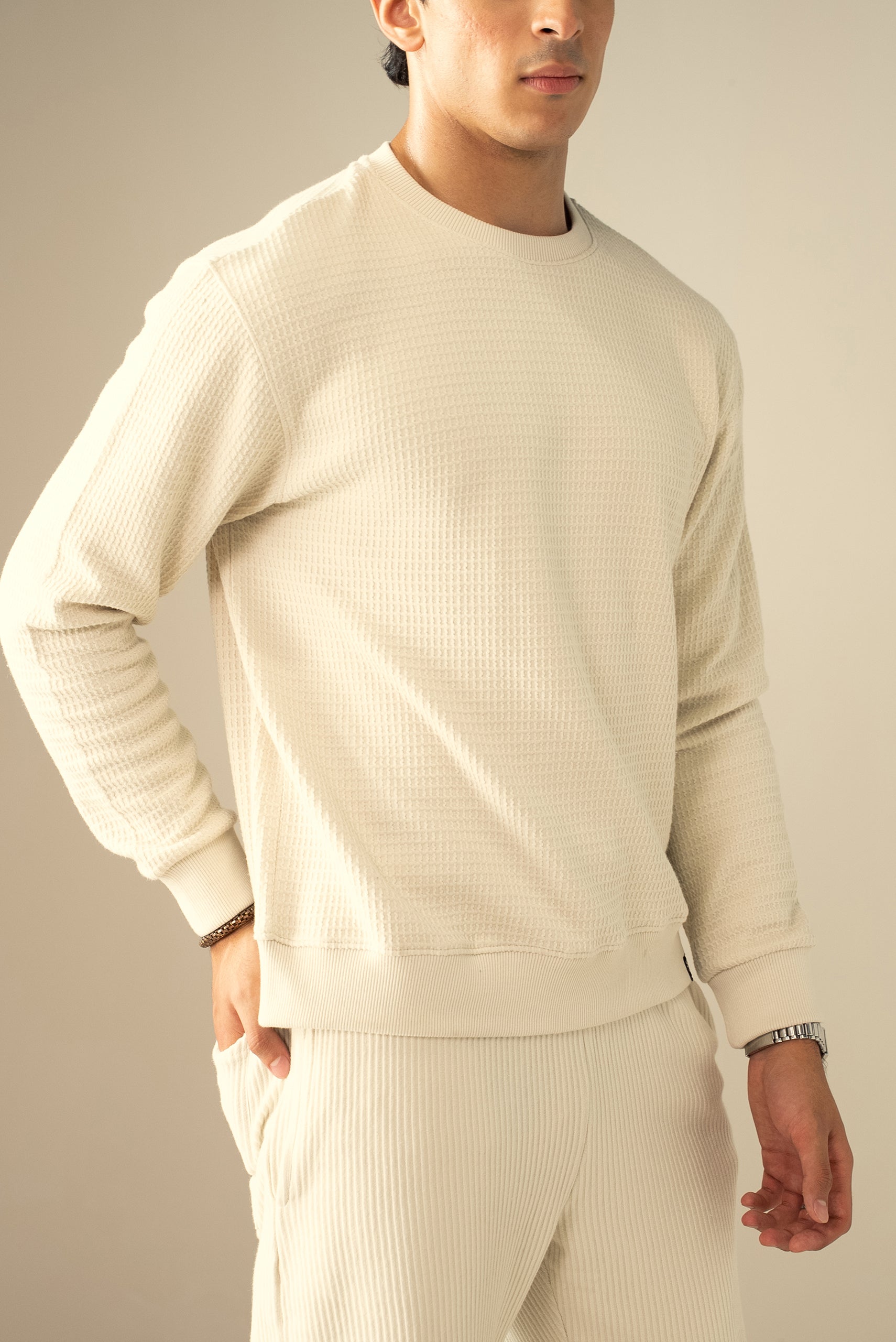 Waffle Knit Sweatshirt (MSS-01)