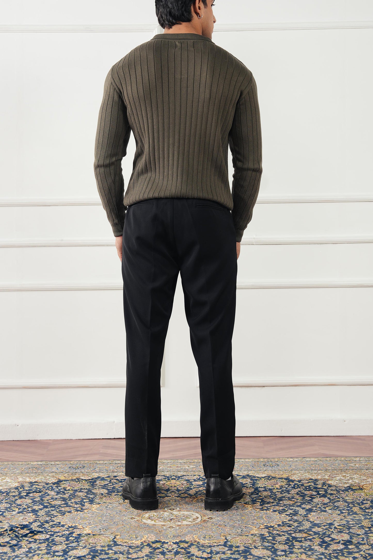 Rib Knit Polo Sweater (MKP-19)