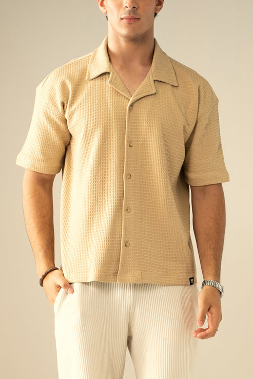 Beige Casual Shirt for Men