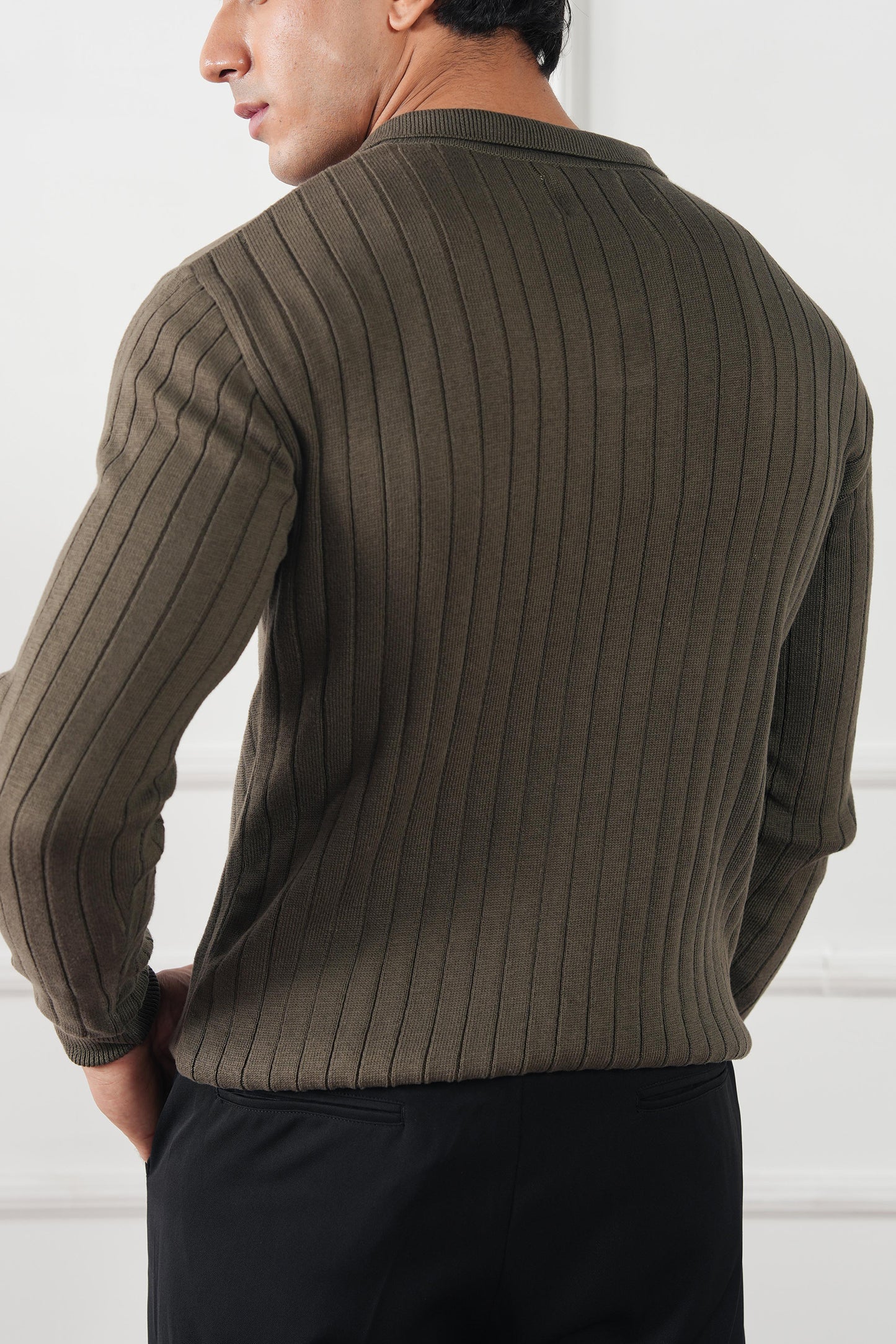 Rib Knit Polo Sweater (MKP-19)