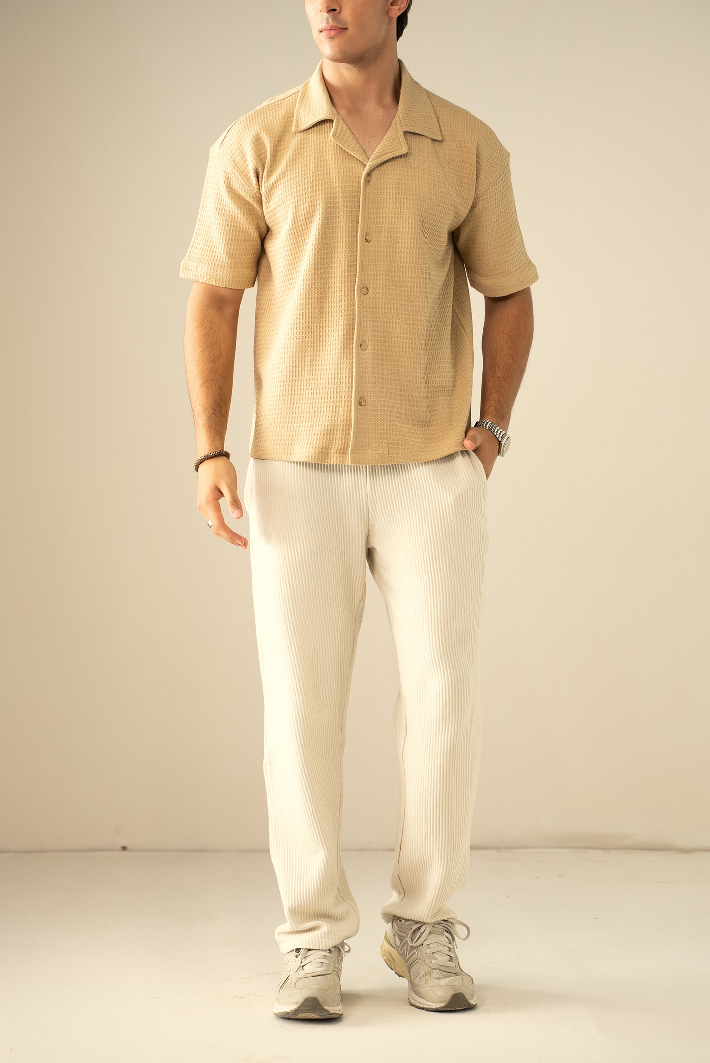 Waffle Knit Cuban Shirt (MBD-02)