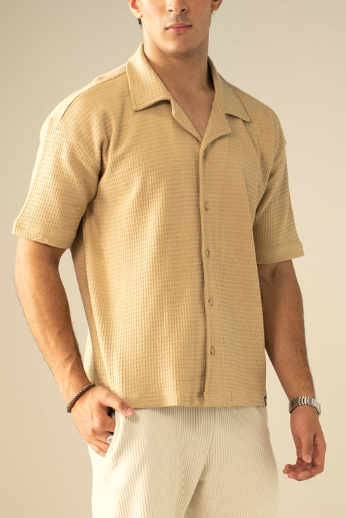 Beige Casual Shirt for Men