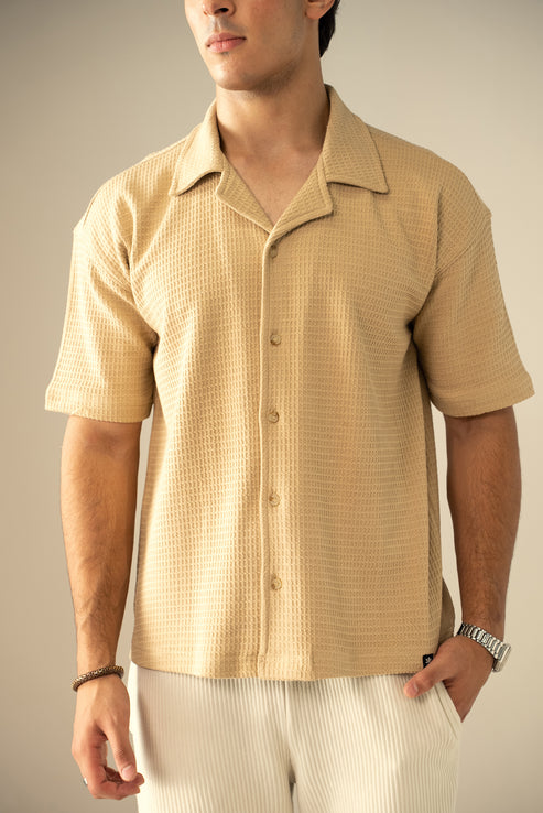 Beige Casual Shirt for Men