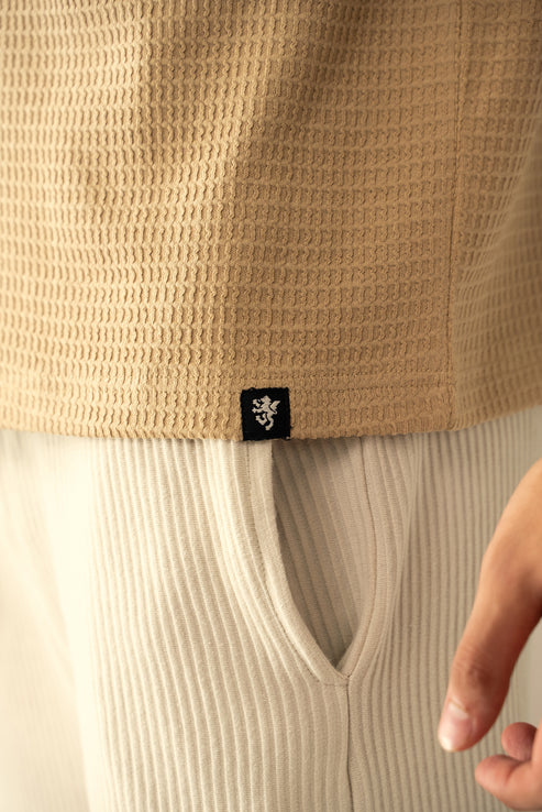 Beige Casual Shirt for Men