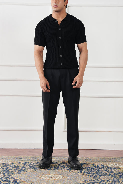 Jet black Casual Shirt for Men