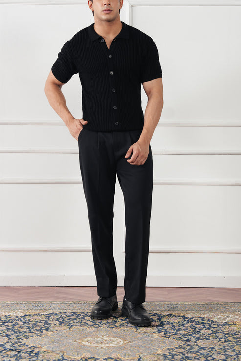 Jet black Casual Shirt for Men