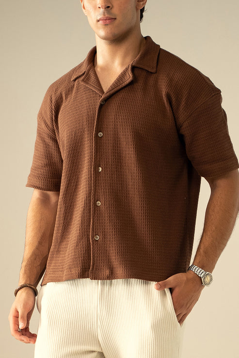 Hazelwood brown Casual Shirt for Men