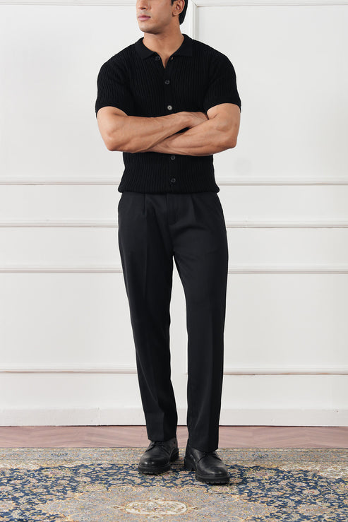 Jet black Casual Shirt for Men