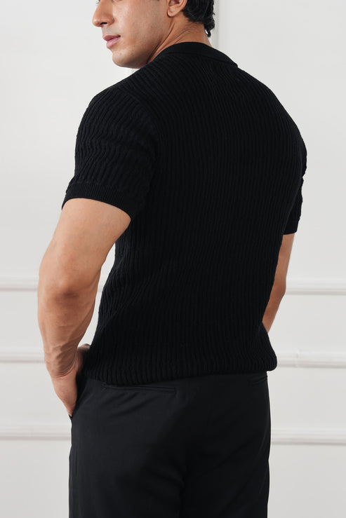 Jet black Casual Shirt for Men