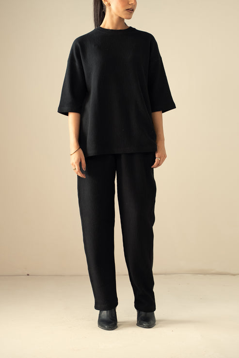 Ash black Trousers for Women