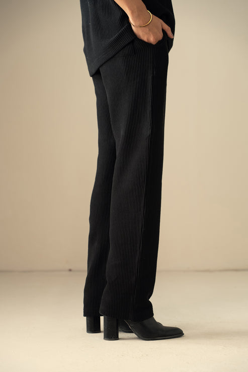 Ash black Trousers for Women