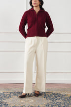 Cable Knit Zip Sweater (WKZ-01)