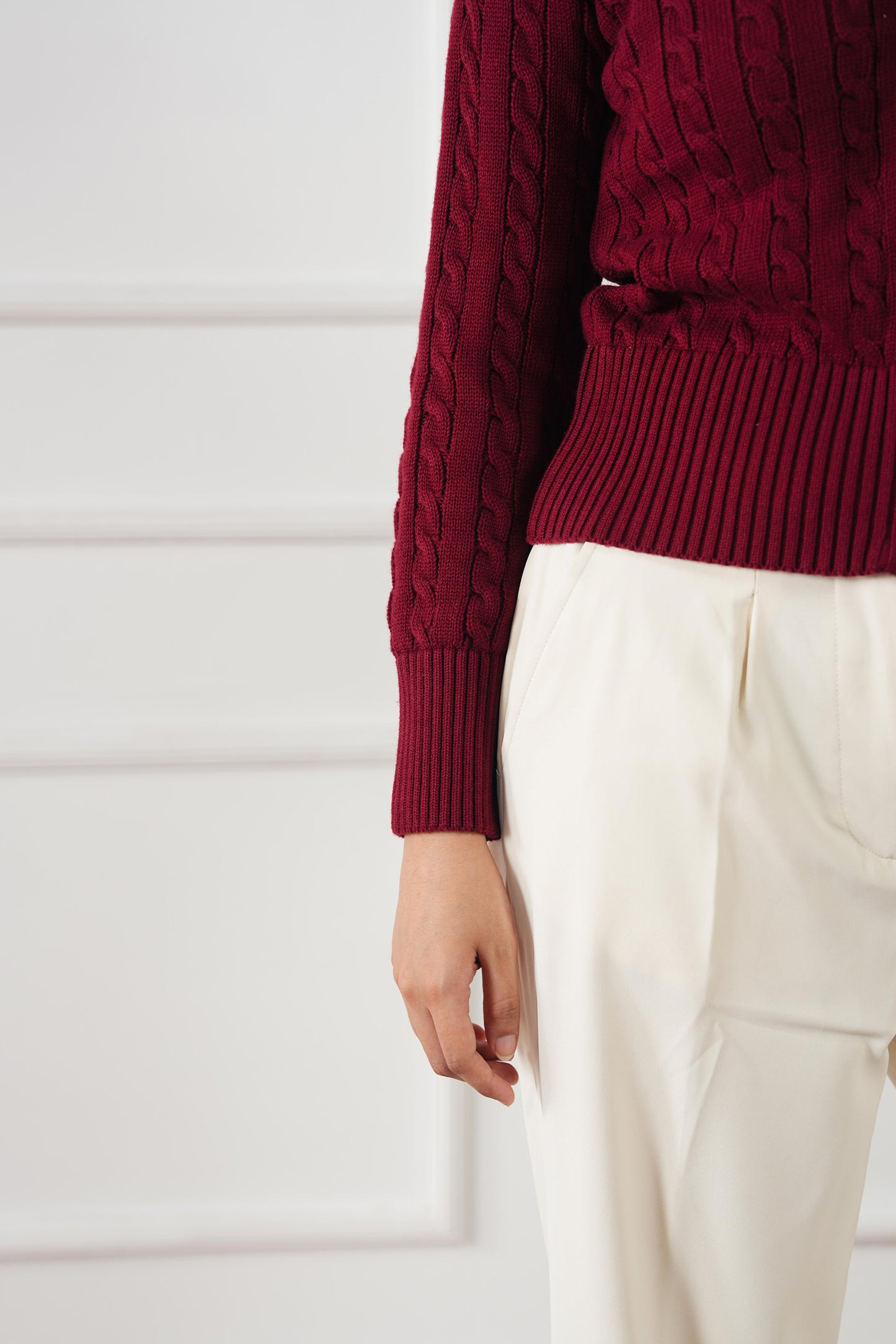 Cable Knit Zip Sweater (WKZ-01)