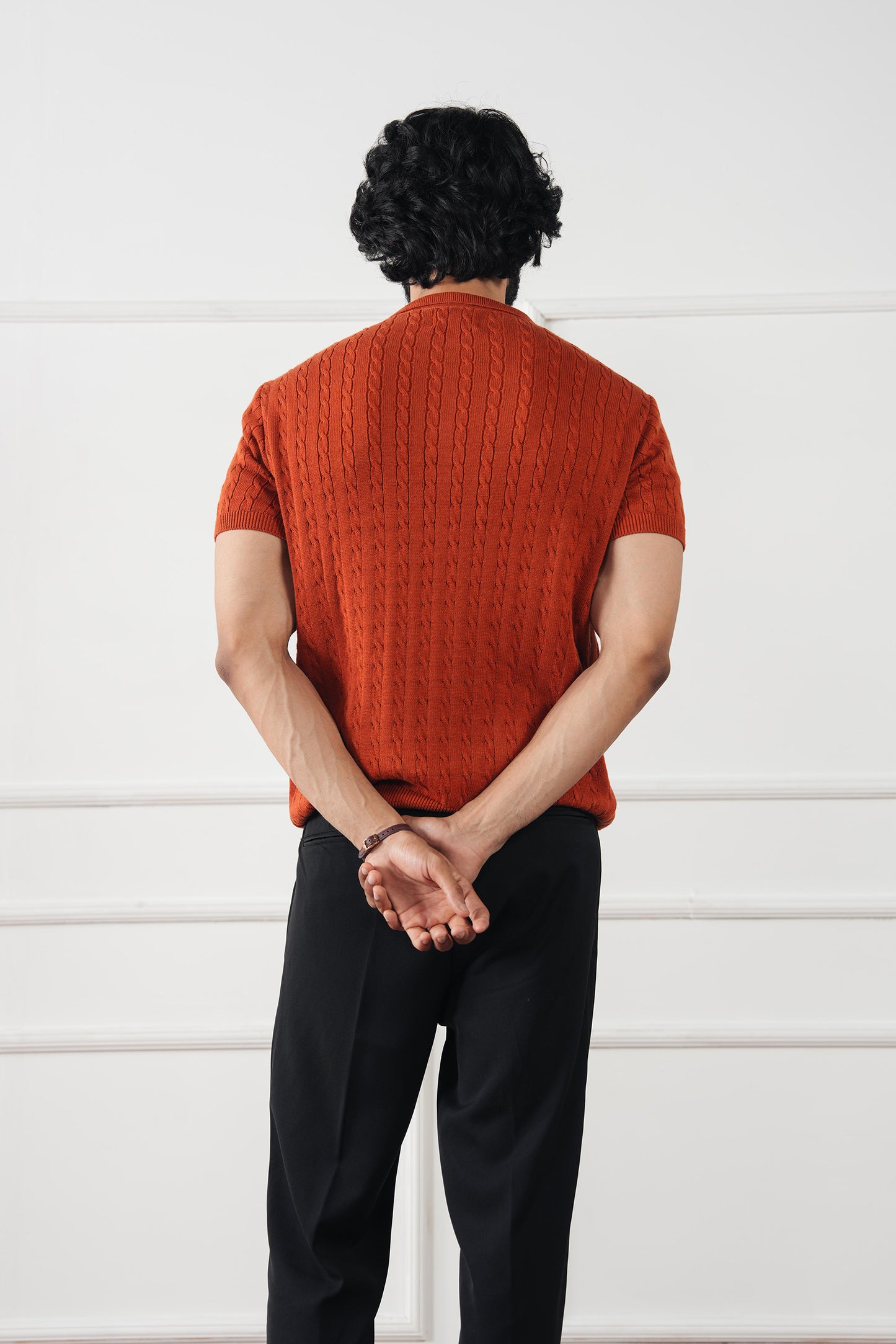 Cable Knit Polo Sweater (MKP-05)