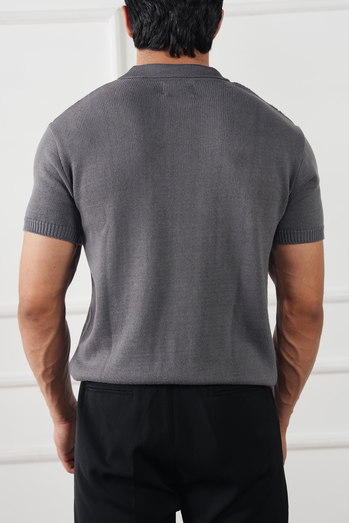 Cable Knit Polo Sweater (MKP-02)
