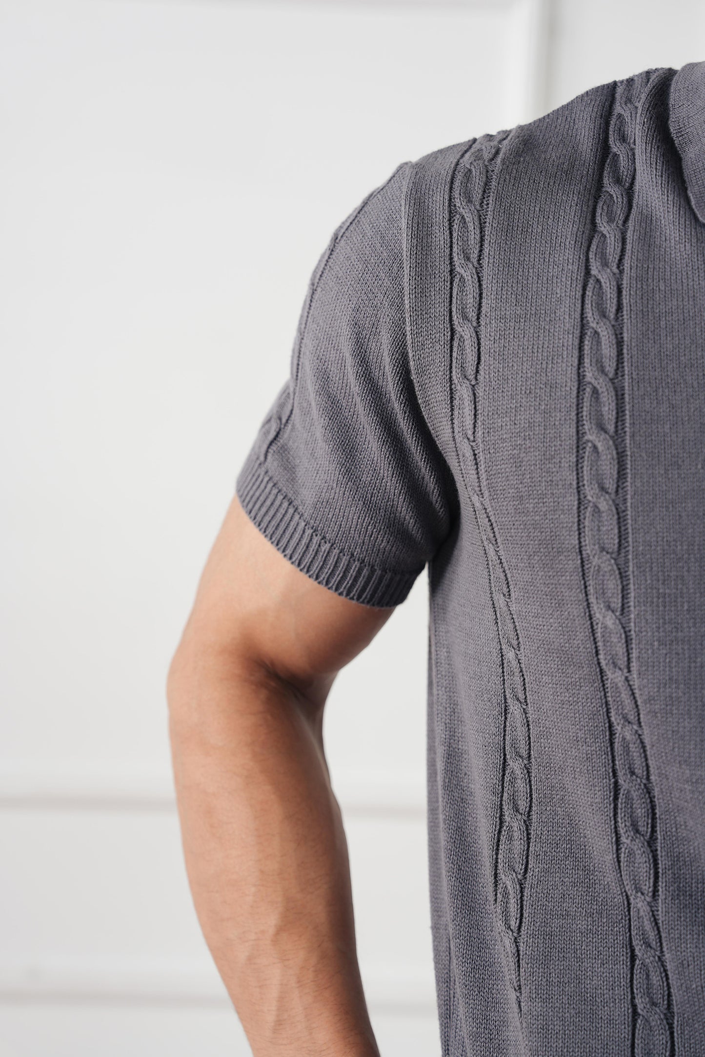 Cable Knit Polo Sweater (MKP-02)