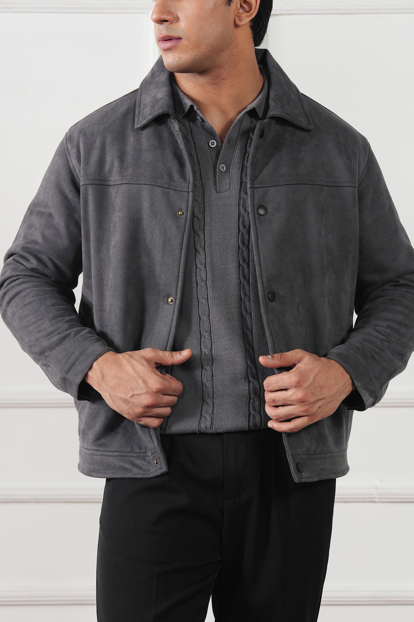 Cable Knit Polo Sweater (MKP-02)