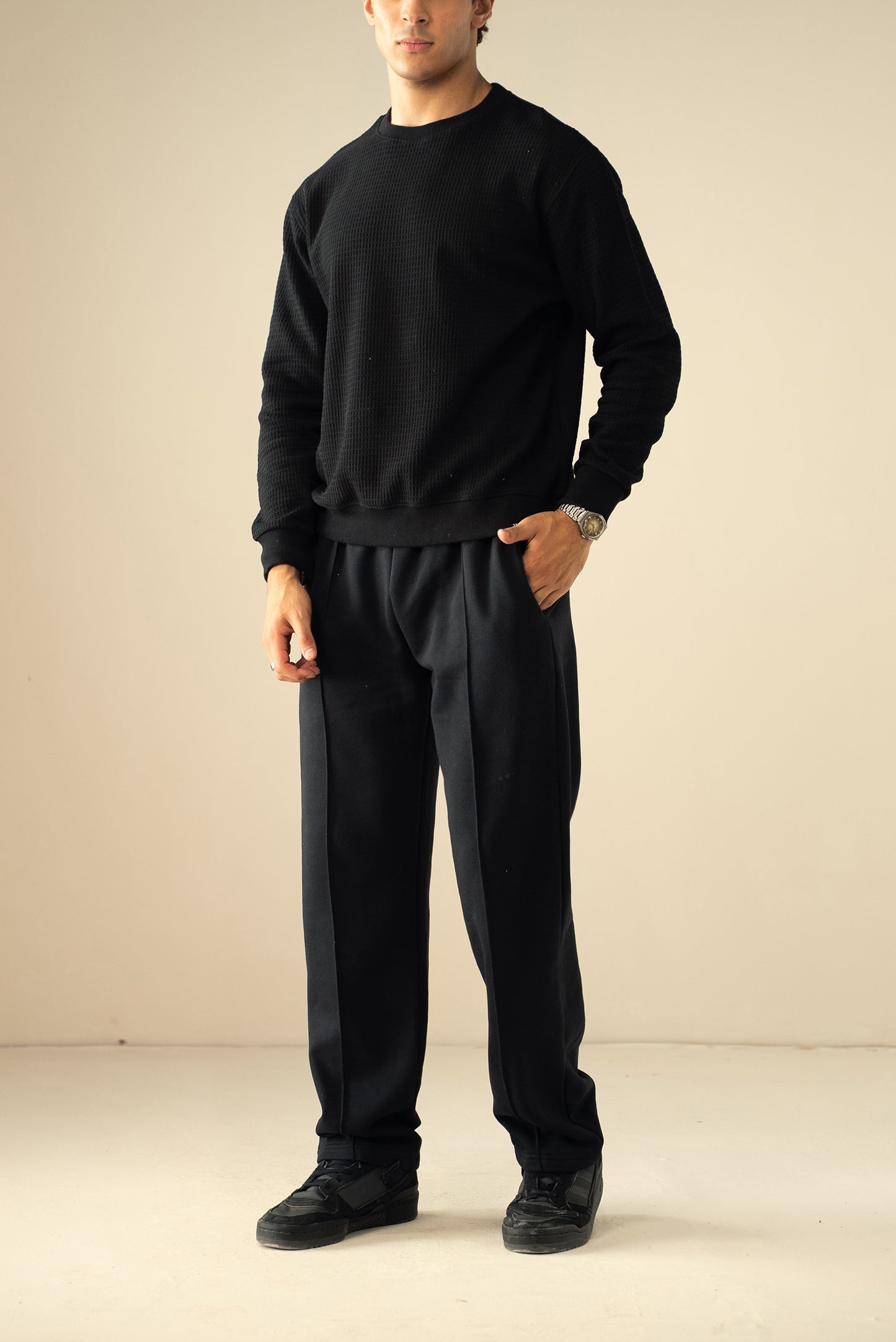 Waffle Knit Sweatshirt (MSS-02)