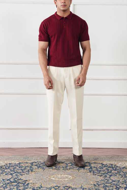 Cable Knit Polo Shirt (MKP-08)
