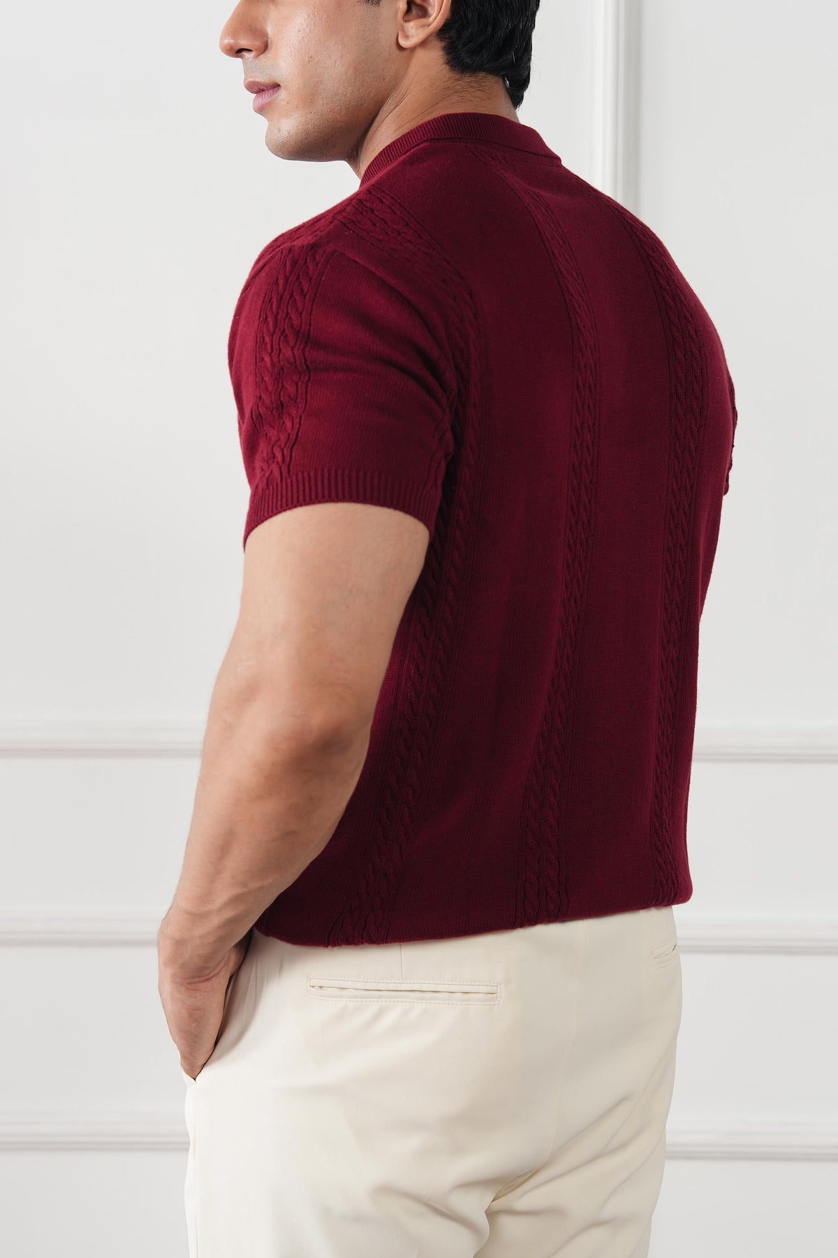Cable Knit Polo Shirt (MKP-08)