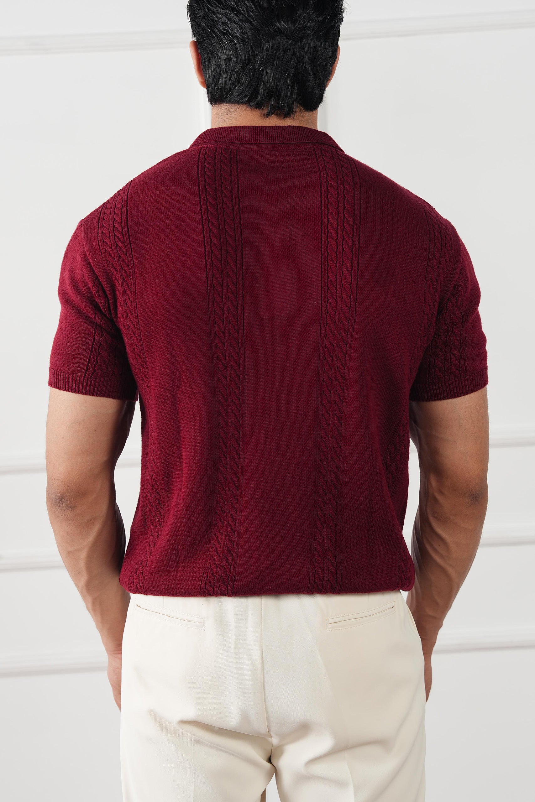 Cable Knit Polo Shirt (MKP-08)