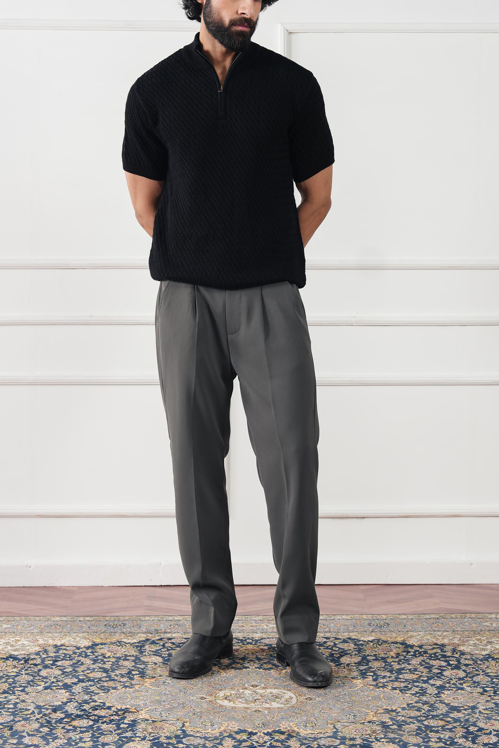 Mockneck Knit Polo Shirt (MKP-13)