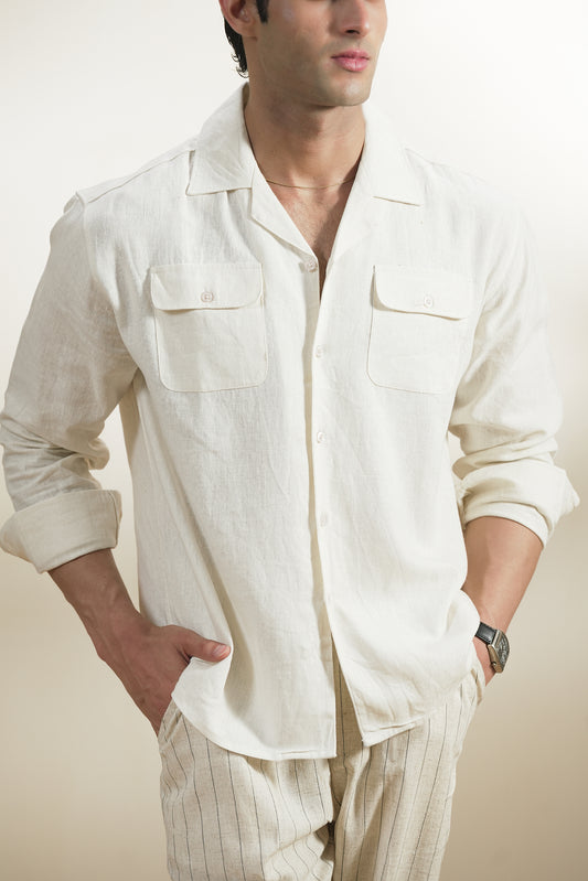 Double Pocket Linen Shirt (MCS-07)