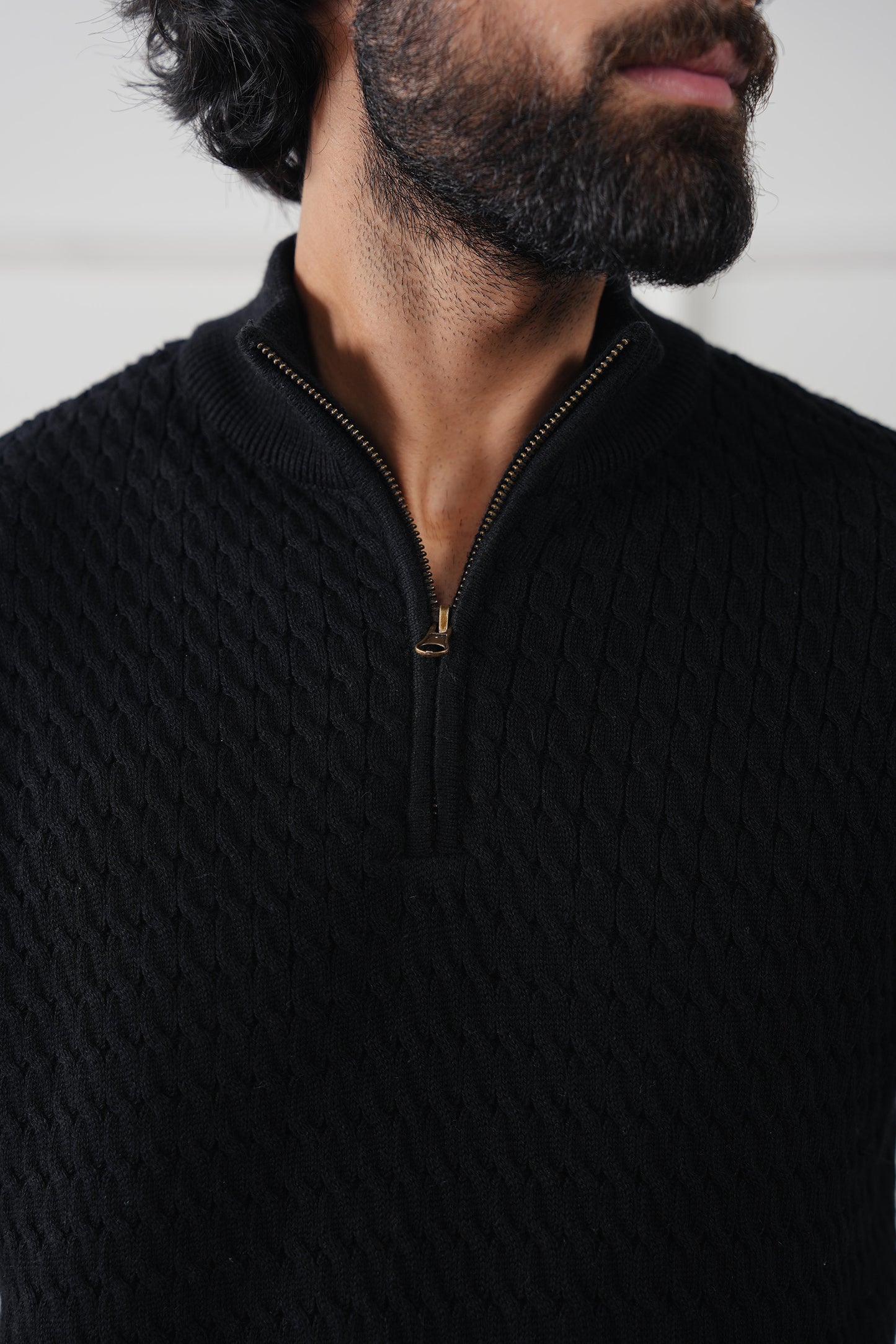 Mockneck Knit Polo Sweater (MKP-13)