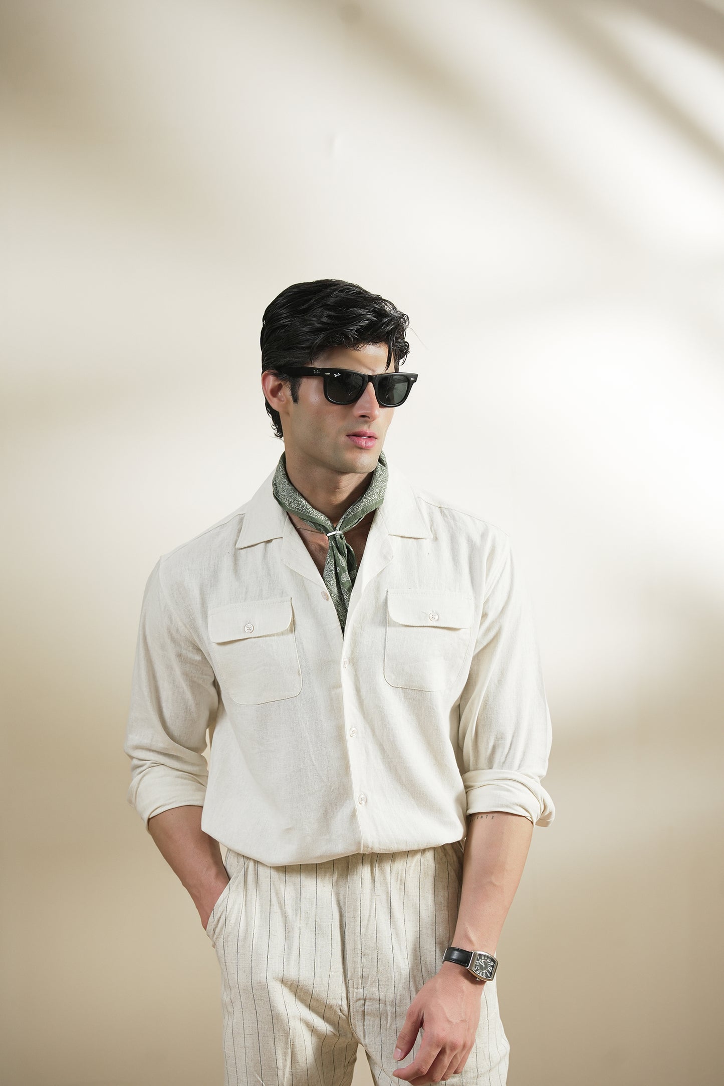 Double Pocket Linen Shirt (MCS-07)
