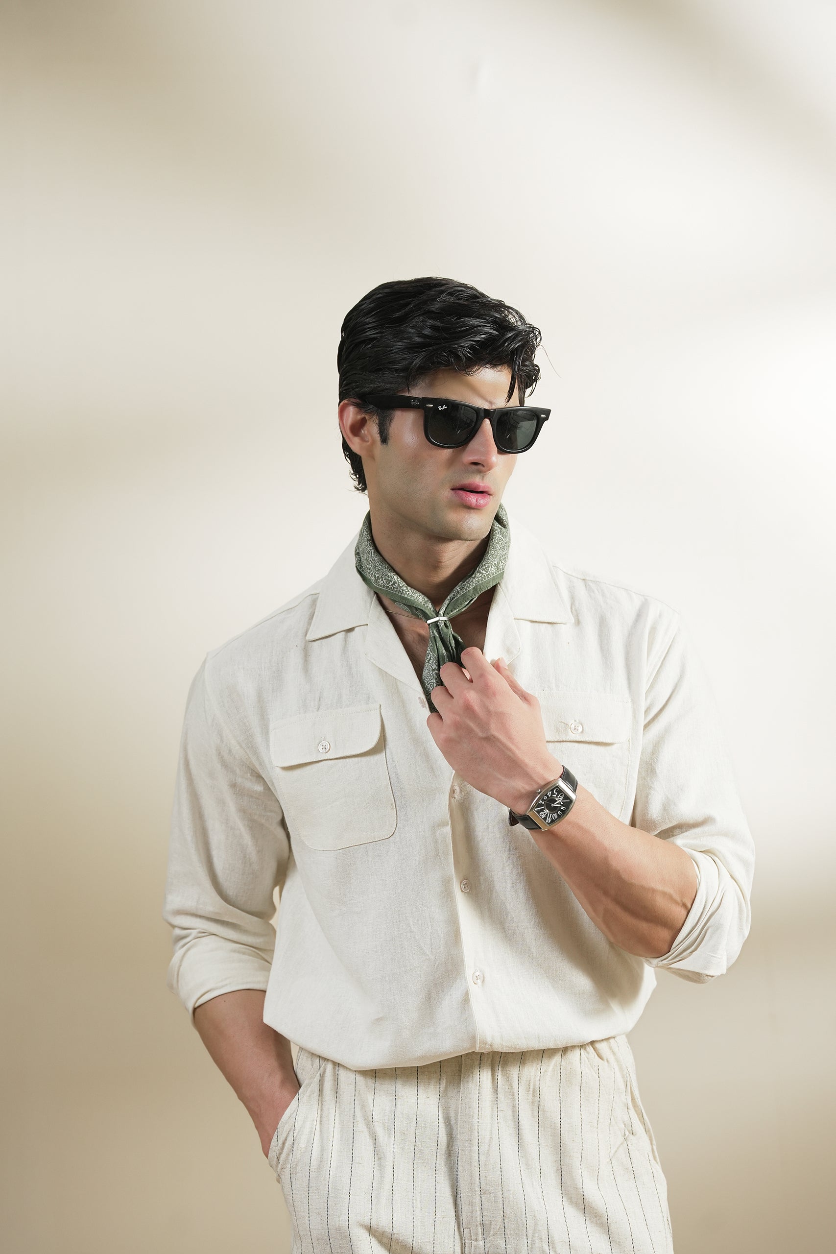 Double Pocket Linen Shirt (MCS-07)