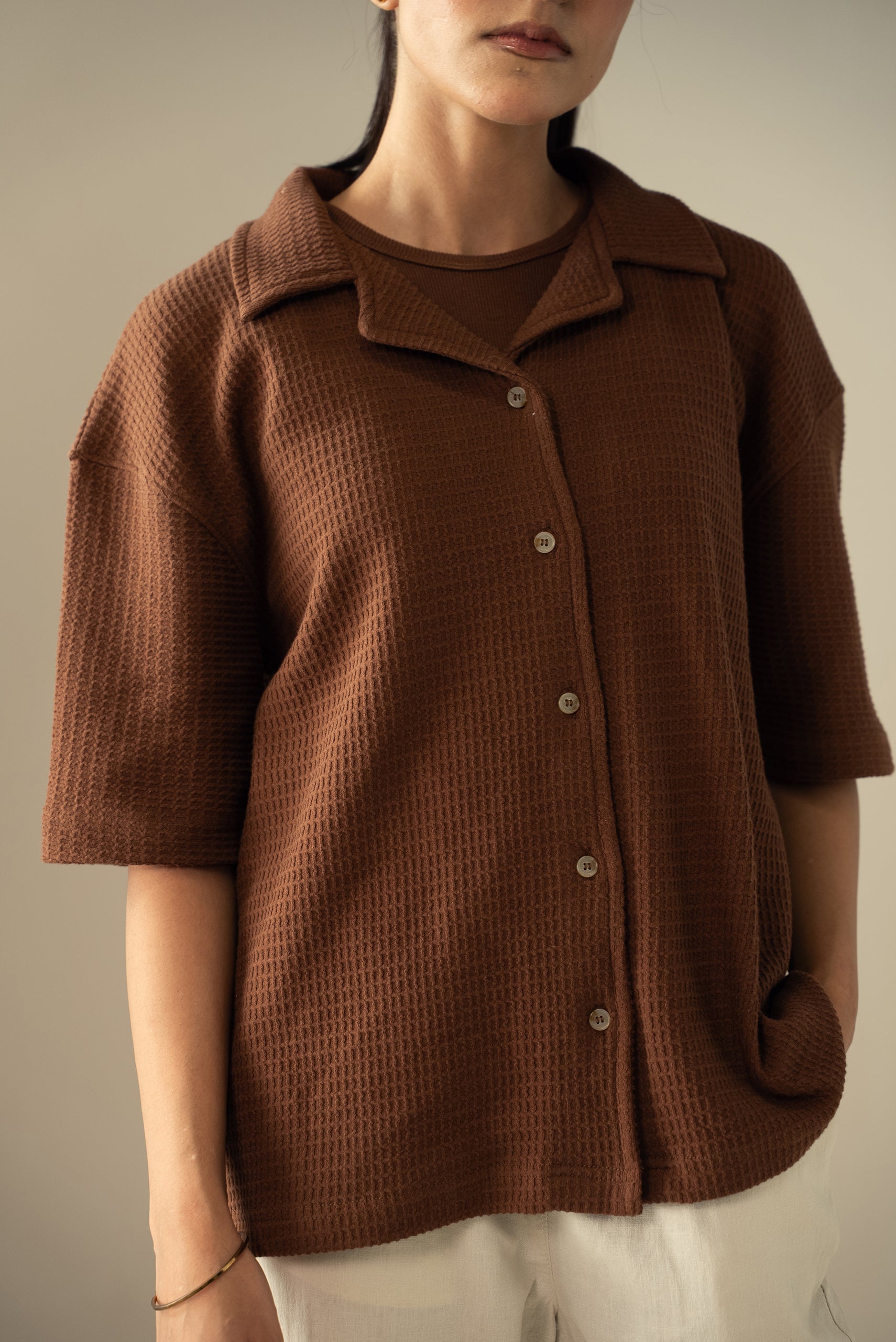 Waffle Knit Cuban Shirt (WBD-01)