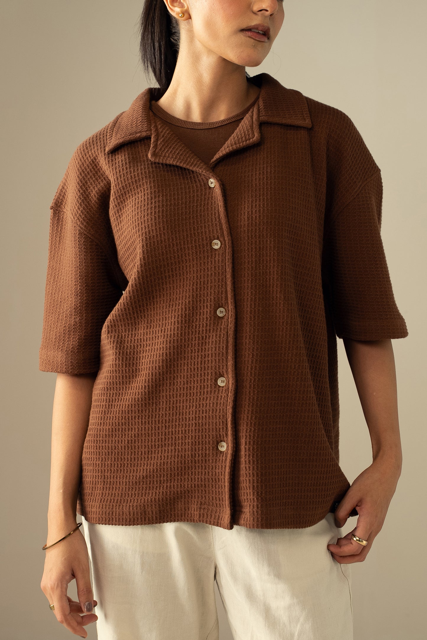 Waffle Knit Cuban Shirt (WBD-01)
