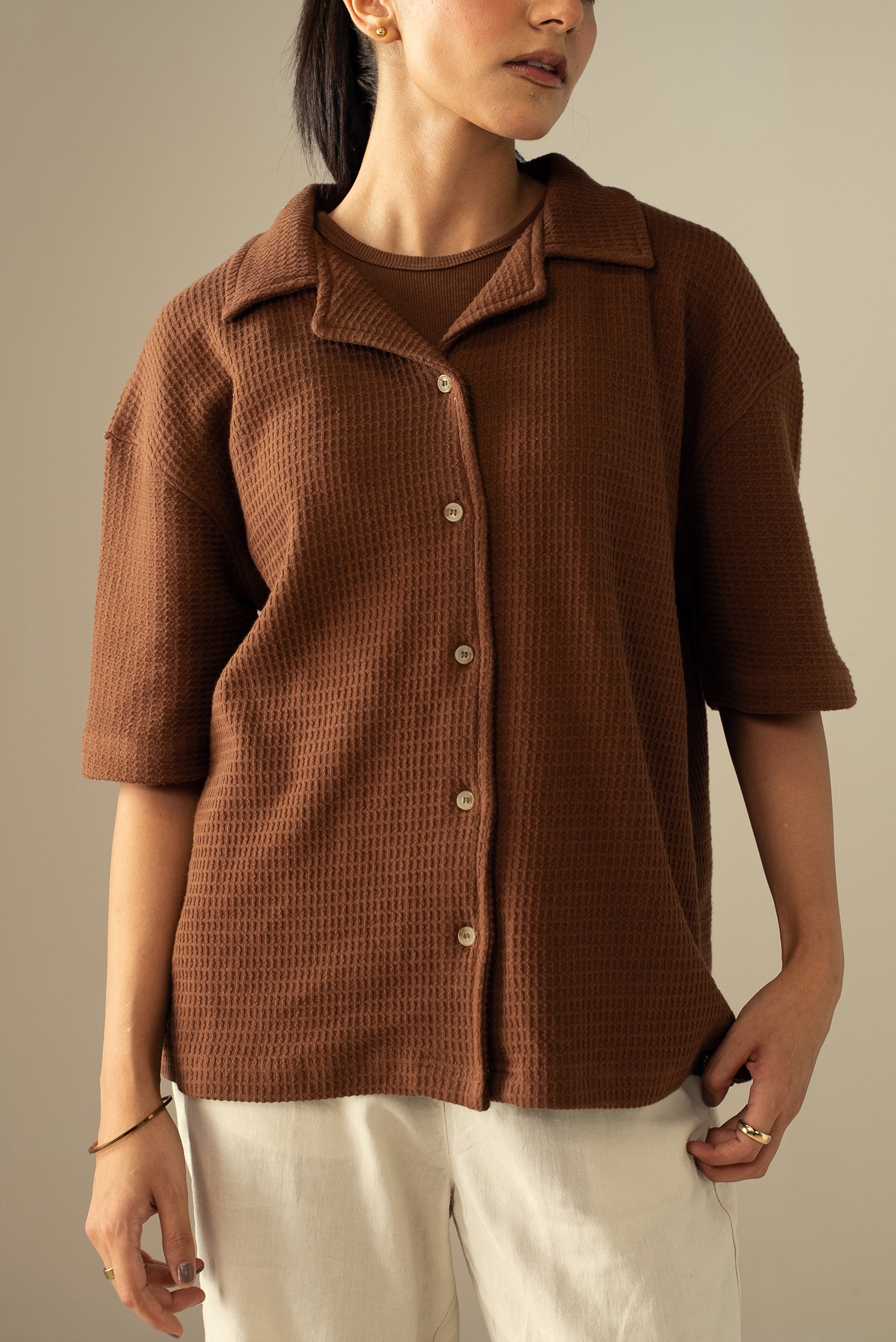 Waffle Knit Cuban Shirt (WBD-01)